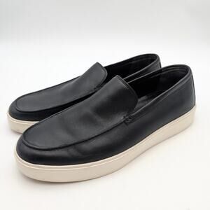 Vince Taro Slip-On Loafer Shoes Men's Leather Black/White Size US9.5 EU43